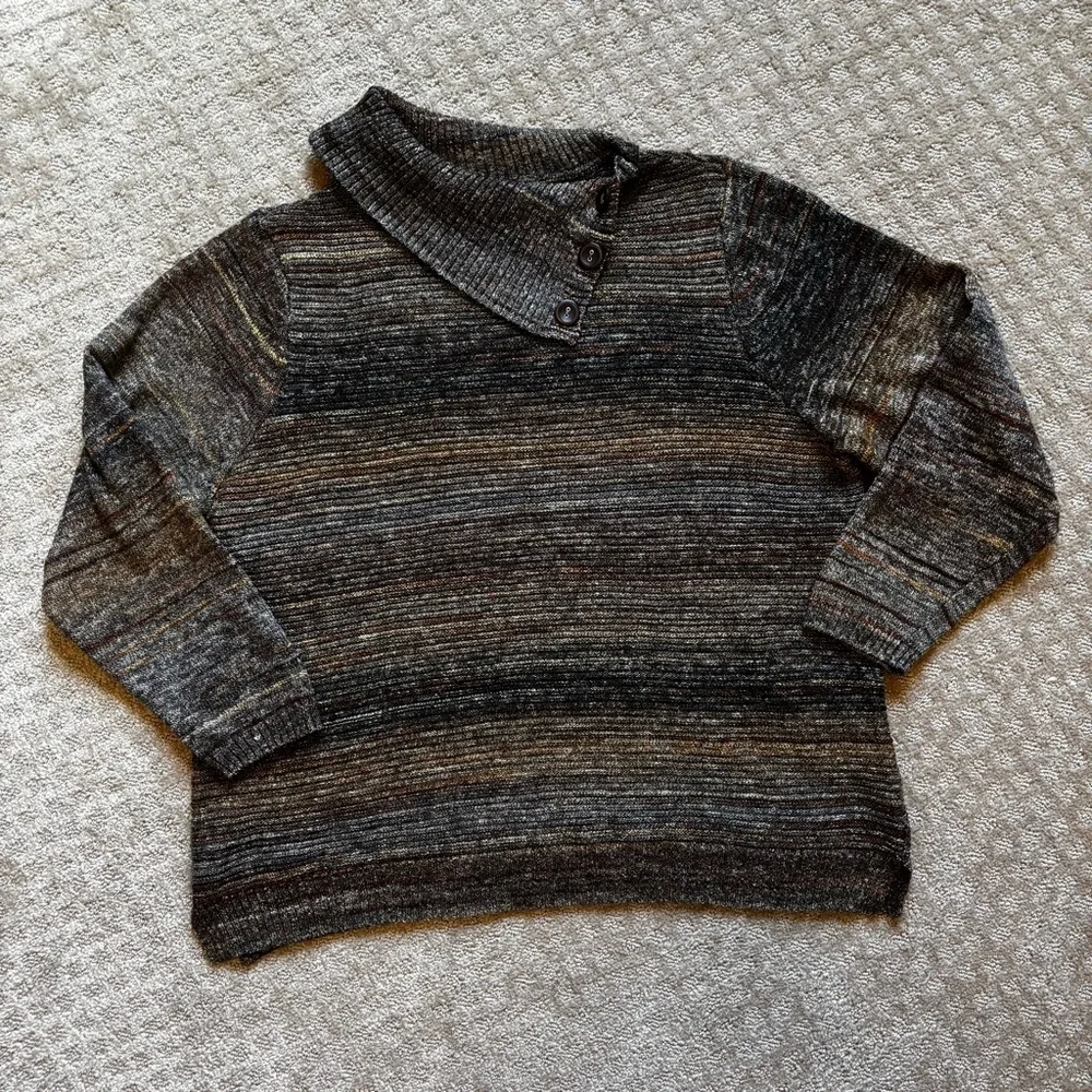 CJ Banks Neutral Multicolor Cowl Neck Sweater size 1x - Picture 2 of 11